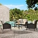 preview thumbnail 21 of 60, OVIOS 4-piece Water-Resistant Wicker Deep Seating Outdoor Sofa Set