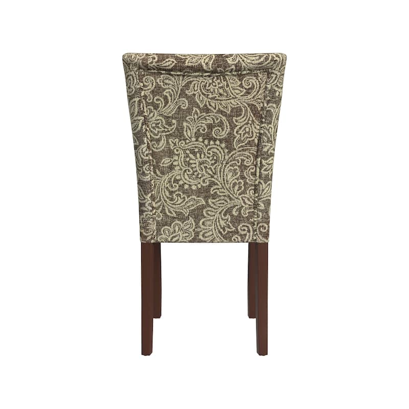 Jax Parsons Dining Chair Set of 2, Brown Jacobean Print Polyester