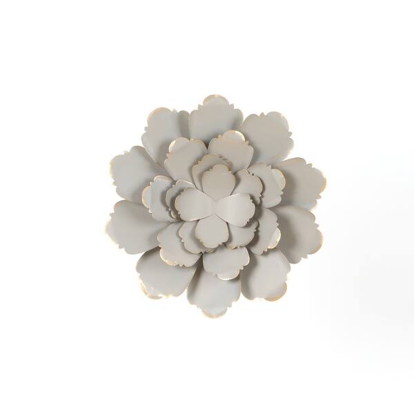 Shop Dark Gray And Gold Tipped Metal Flower Wall Decor Overstock 32195045
