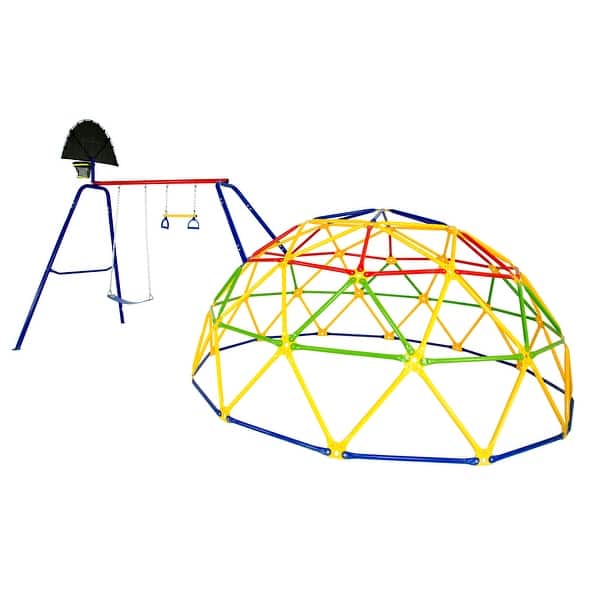 slide 2 of 11, ActivPlay Geo Dome Climber with Swing Set Kids
