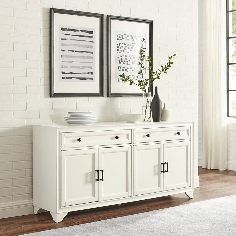Crosley Tara Sideboard - 15"x61"x29.63" - Distressed White