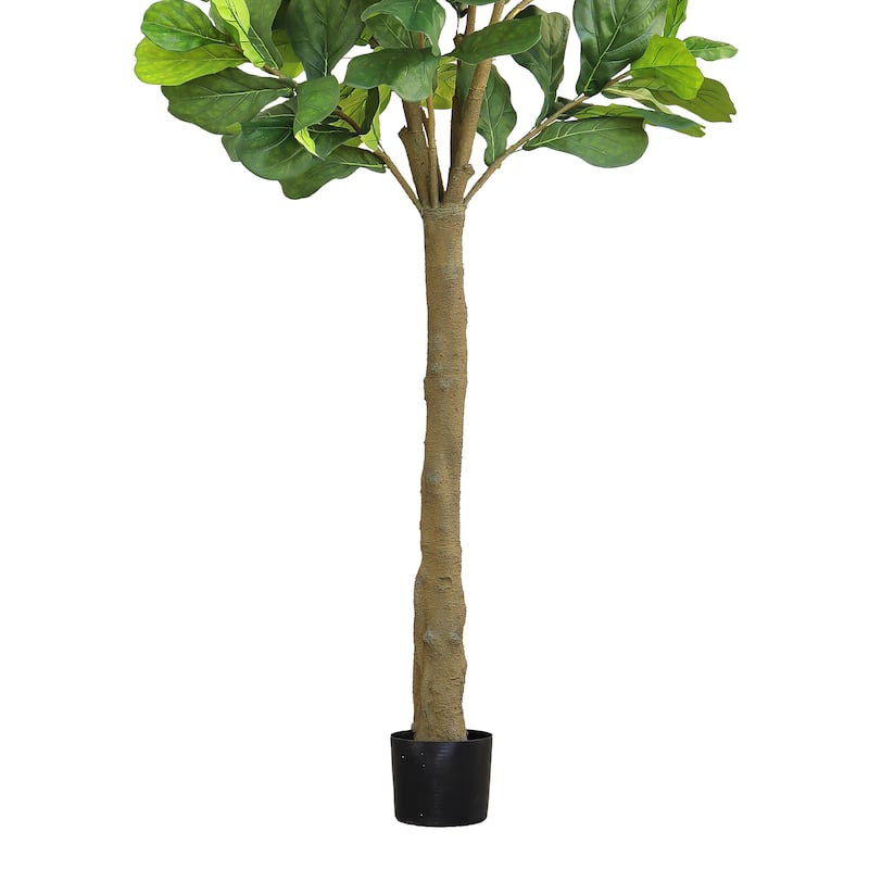 10ft Deluxe Artificial Fiddle Leaf Fig Tree in Black Pot - 120" H x 48" W x 48" DP