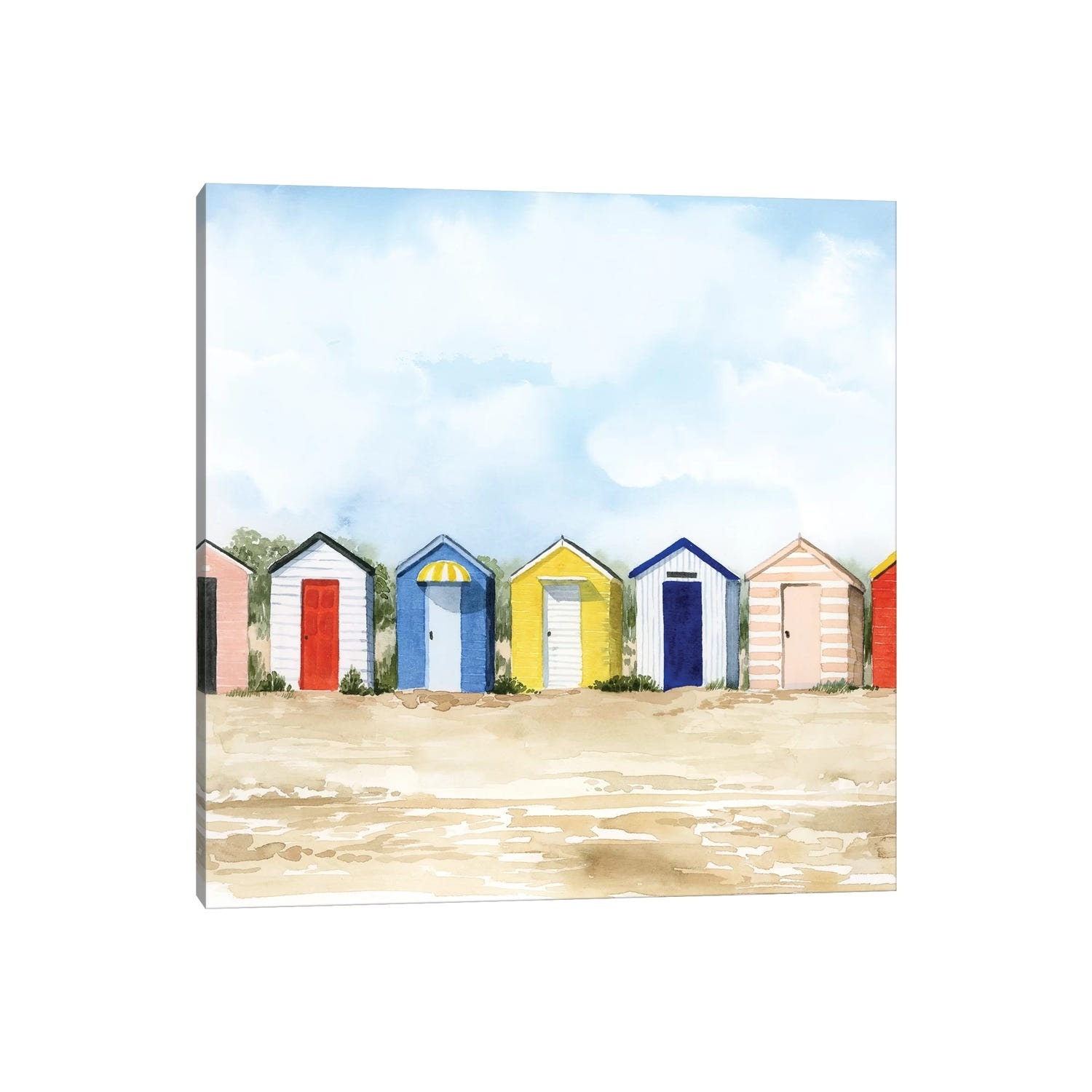 iCanvas "Beach Huts II" by Grace Popp Canvas Print