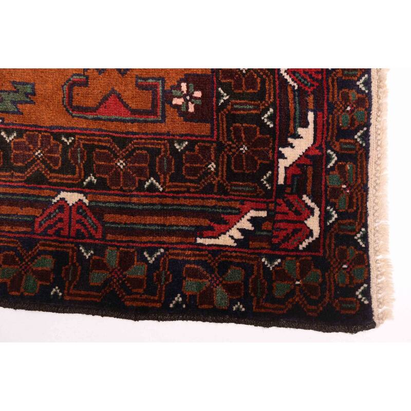 ECARPETGALLERY Hand-knotted Teimani Brown, Dark Navy Wool Rug - 3'9 x 7'0