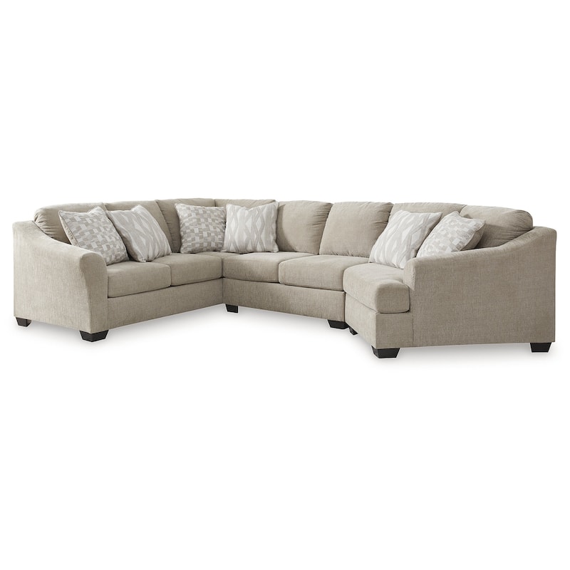 Signature Design by Ashley Brogan Bay Beige 3-Piece Sectional with Cuddler