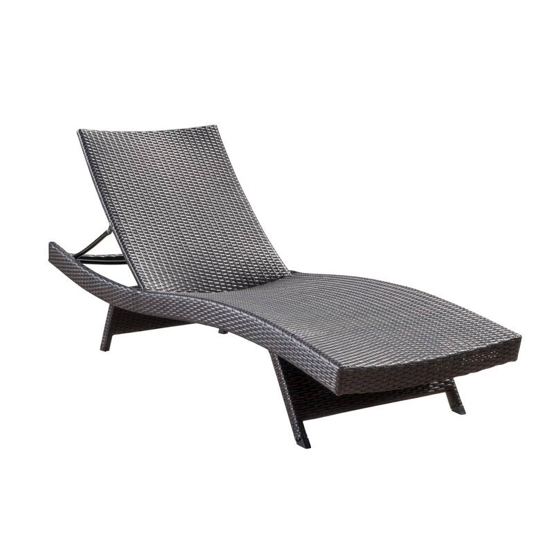 Mach Chaise Lounger, Dark Brown Rattan Wicker Frame, Outdoor, 79 Inch