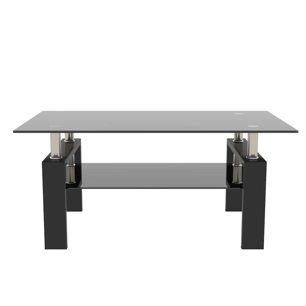 Glass Clear Coffee Table, Modern Side Center Tables for Living Room, Living Room Furniture