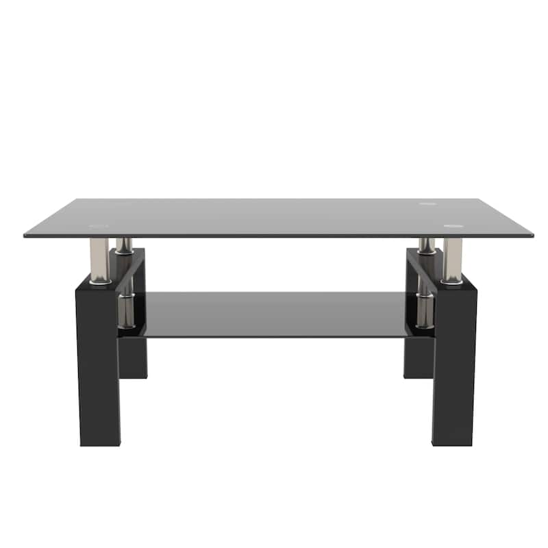 Rectangle Black Glass Coffee Table Bed Bath & Beyond 36099291