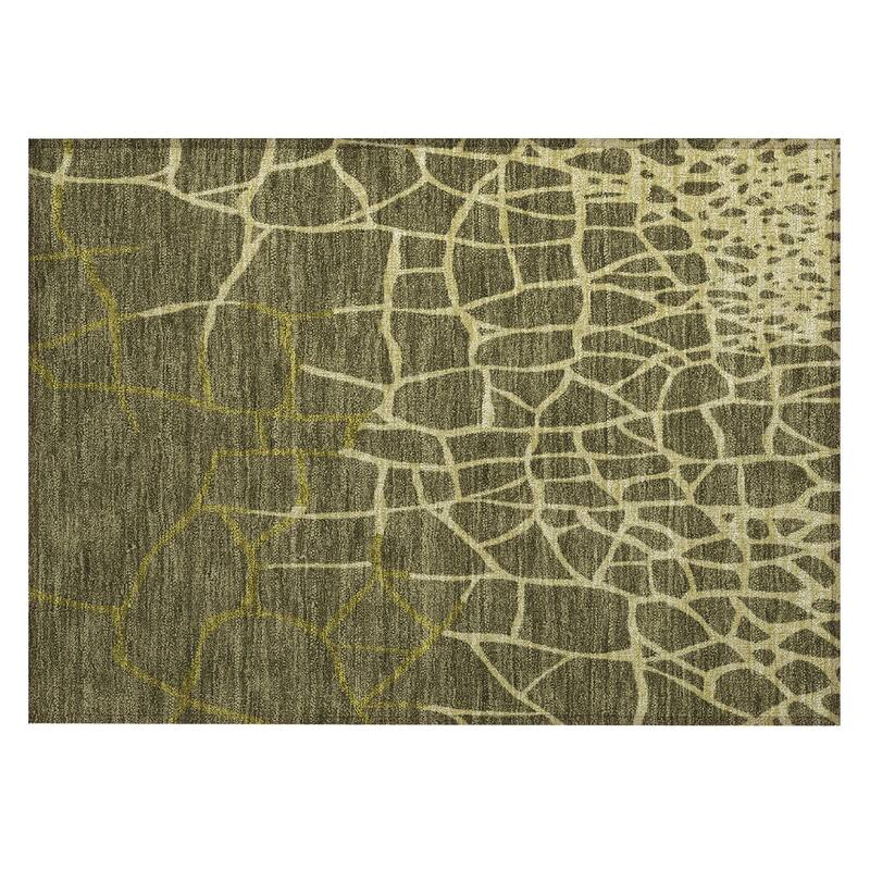 Machine Washable Indoor/ Outdoor Abstract Webby Chantille Rug
