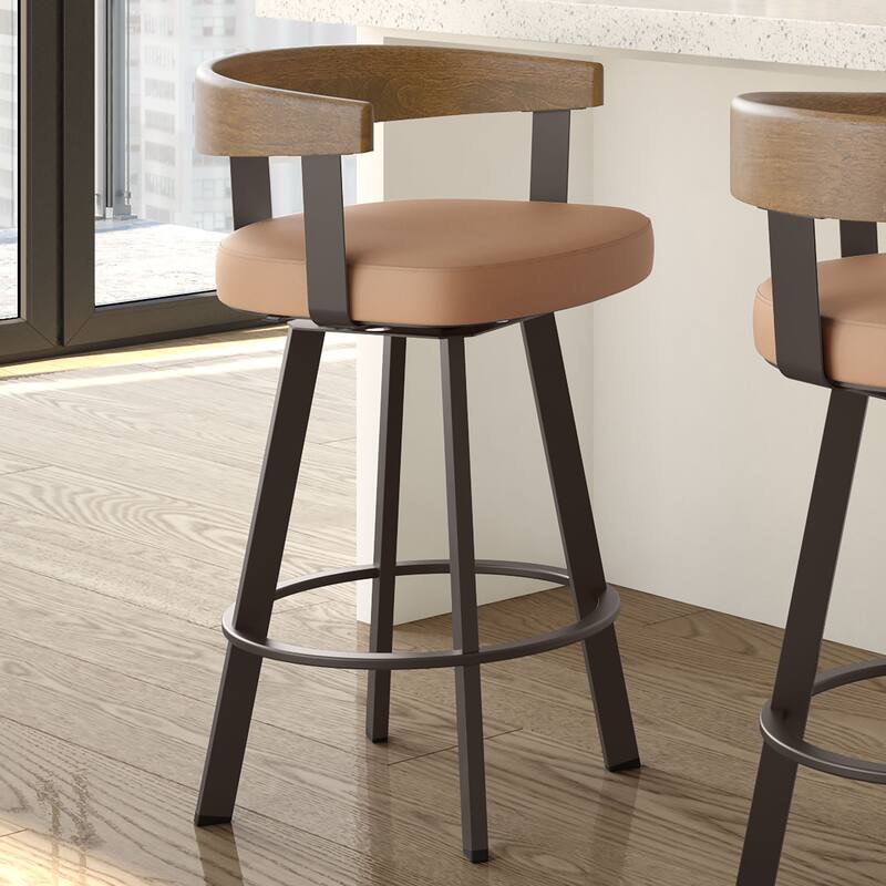 Amisco Lars Swivel Counter and Bar Stool