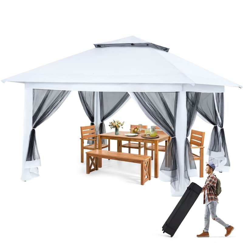 AVAWING 12x12 ft White Pop-up Canopy Party Tent with Sidewalls