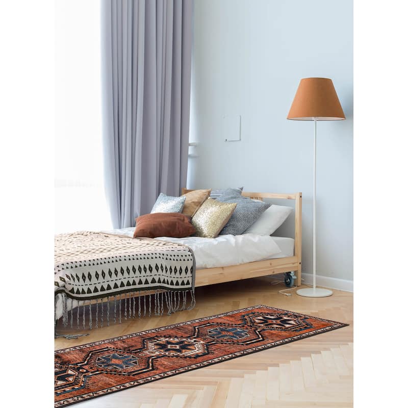 ECARPETGALLERY Hand-knotted Melis Vintage Copper Wool Rug - 3'10 x 11'3