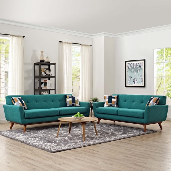 Teal mid hot sale century sofa