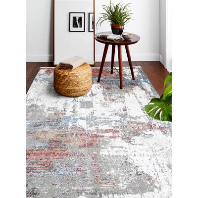 Bashian Gitty Ivory/Rust Contemporary Area Rug