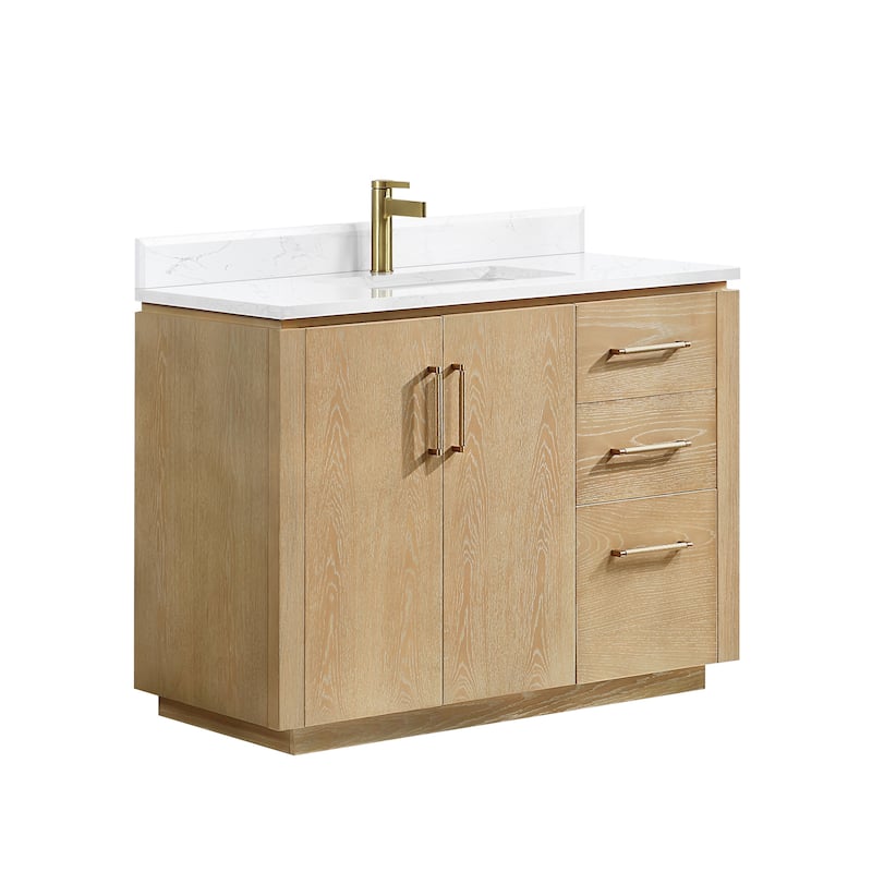 San Single Bath Vanity with Composite Stone Top without Mirror