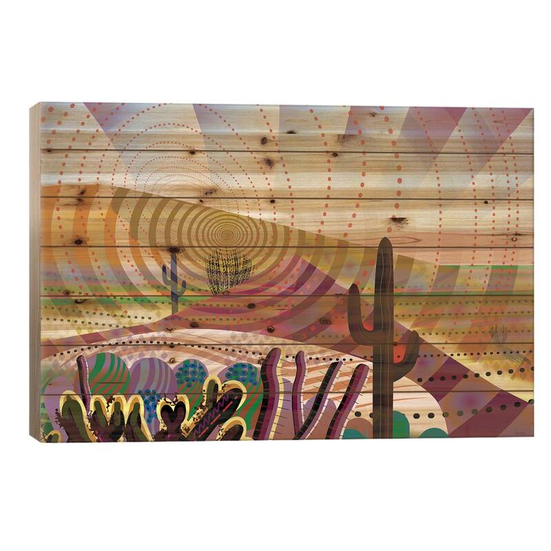 Desert Eye Print On Wood by Charles Harker - Multi-Color - 26x40x1.5