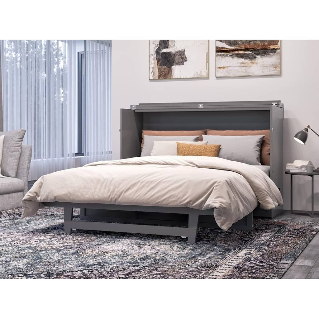 Murphy Bed Chest Grey - Space Saving Bed with Storage - Northfield