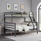 preview thumbnail 23 of 41, Twin Over Full Bunk Bed,Solid Wood Frame,High Guardrail,Safe for Kids Grey
