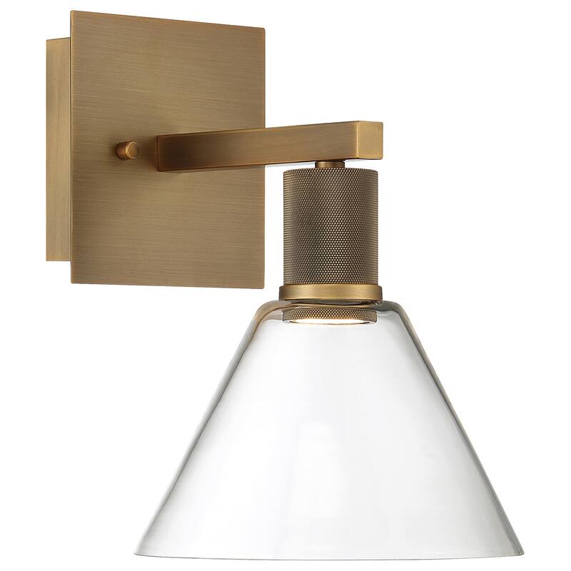 Access Lighting Port Nine Martini LED Wall Sconce - Dedicated LED - Antique Brushed Brass/Clear Glass