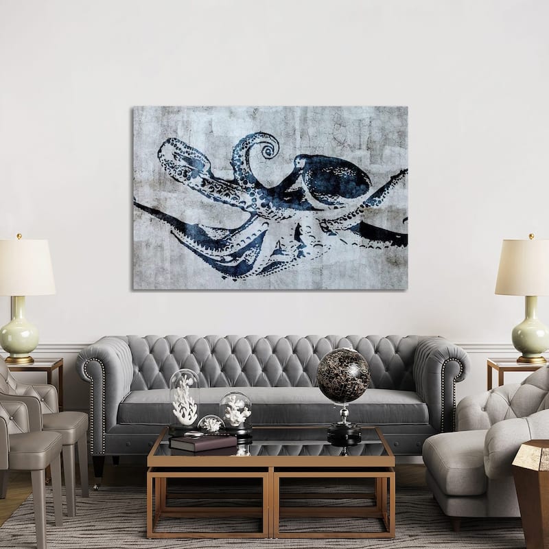 iCanvas "Stencil Street Art Octopus" by 5by5collective Canvas Print