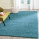 SAFAVIEH Laguna Shag Verdiana Solid Color 2-inch Thick Shag Rug - 5'3" x 7'6" - Turquoise