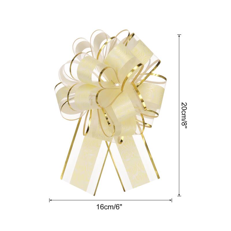 20pcs Large Pull Bow Gift Wrapping Bows Ribbon Organza for Wedding - Creamy White - 6 Inch