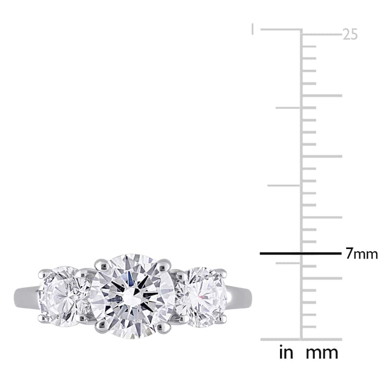 Miadora 3 3/4ct TGW Cubic Zirconia 3-Stone Ring in Sterling Silver