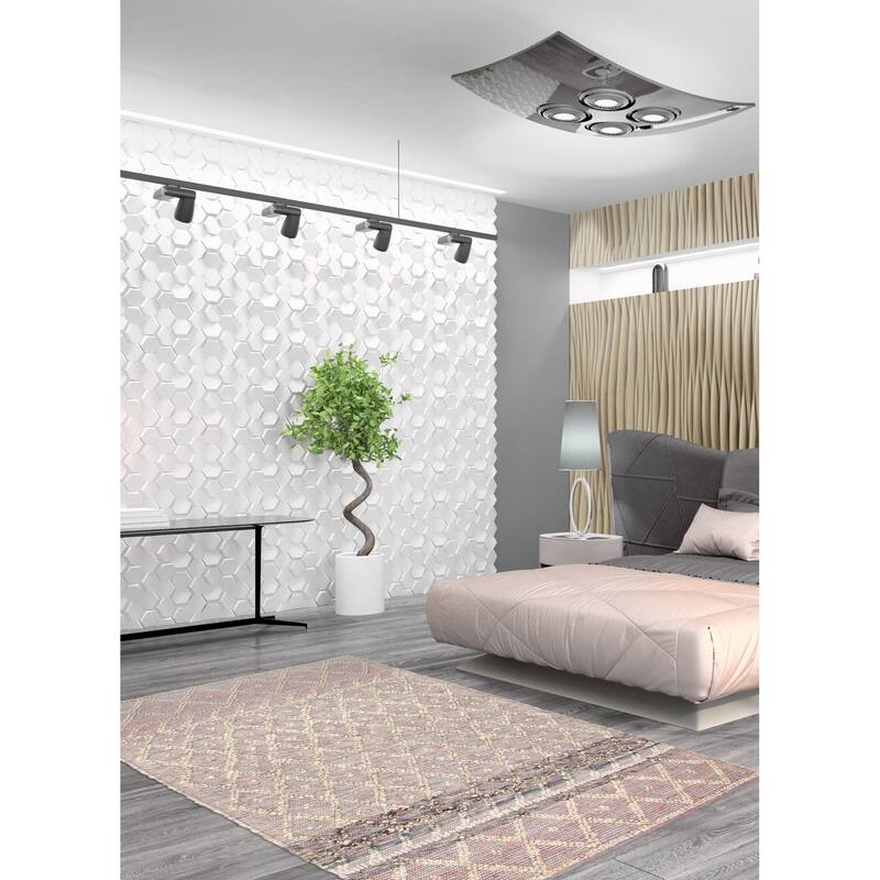 ECARPETGALLERY Braid weave Sienna Grey Wool Rug - 5'0 x 8'2