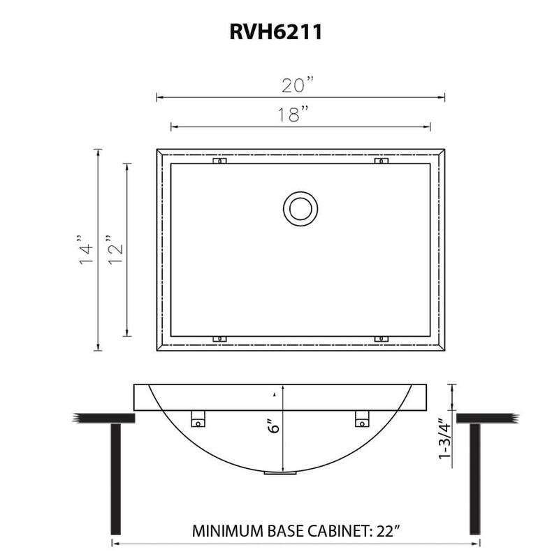 Ruvati 20 x 14 inch Semi-Recessed Drop-in Topmount Brushed Gold Polished Brass Rectangular Bathroom Sink - RVH6211GG