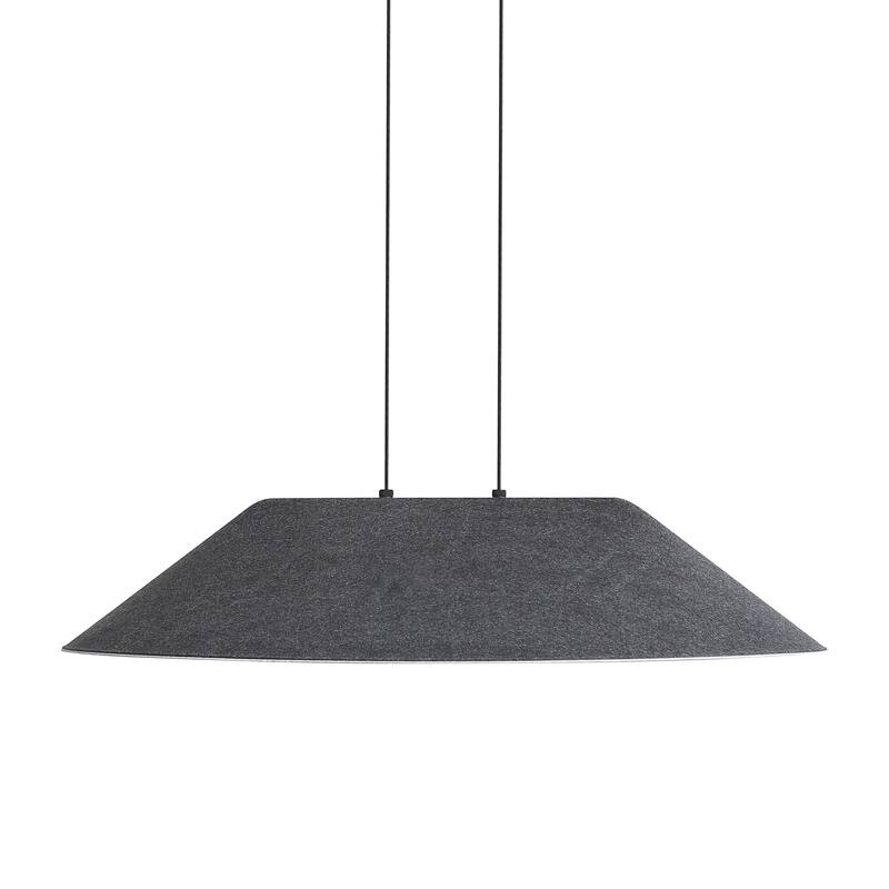 Golden Lighting Faroe 30in Integrated LED Pendant in Flecked Black/Grey Felt - Black