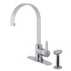 preview thumbnail 1 of 15, Kingston Brass Continental Single-Handle Kitchen Faucet with Brass Sprayer