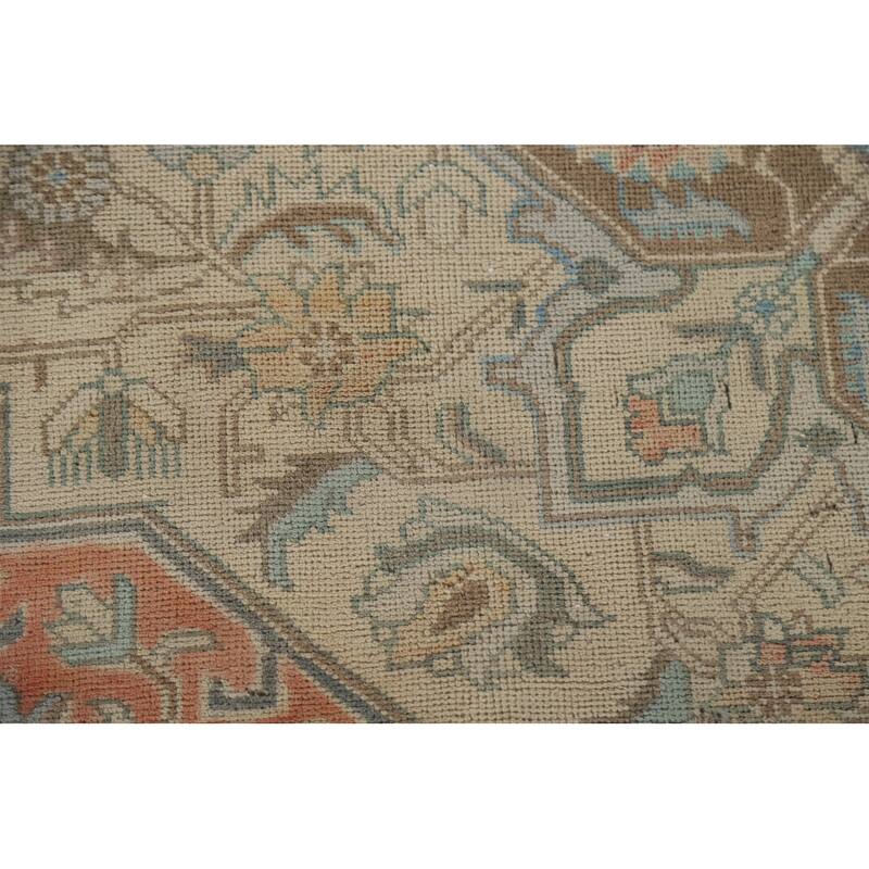Hand Knotted Oriental 100% Wool Carpet Traditional Floral Oranges & Rust Tabriz Area Rug - 11' 1'' X 8' 3''