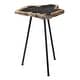 preview thumbnail 1 of 4, Uttermost Mircea 16" Wide Cross Section Petrified Wood Accent Table by Black / Natural