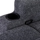 preview thumbnail 30 of 31, Manual Recliner Massage and Heating Chair Sofa with 2 Cup Holders Breathable Fabric