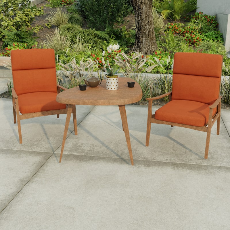 22" x 44" Red Solid Outdoor Chair Cushion with Ties and Loop - 44'' L x 22'' W x 4'' H - McHusk Brick