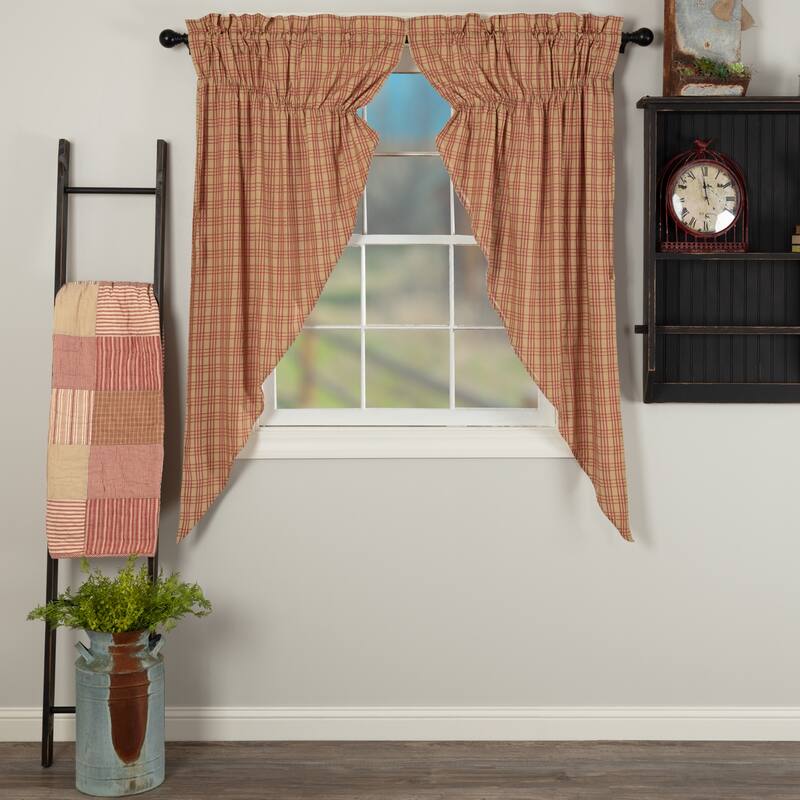 Sawyer Mill Charcoal Plaid Prairie Short Panel Set of 2