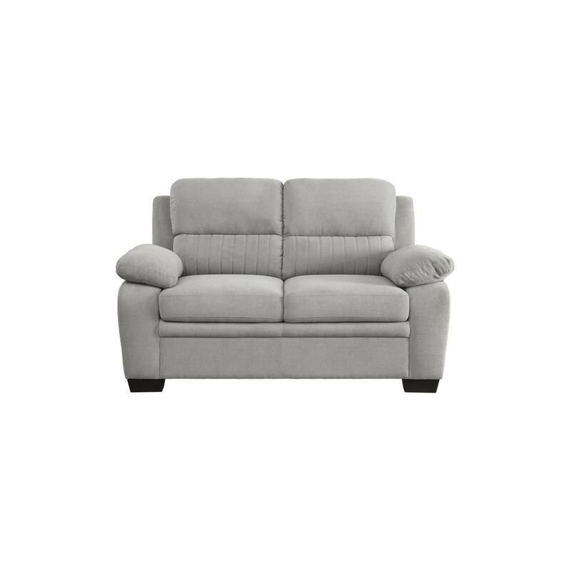 Marjy Gray Textured Fabric Living Room Set
