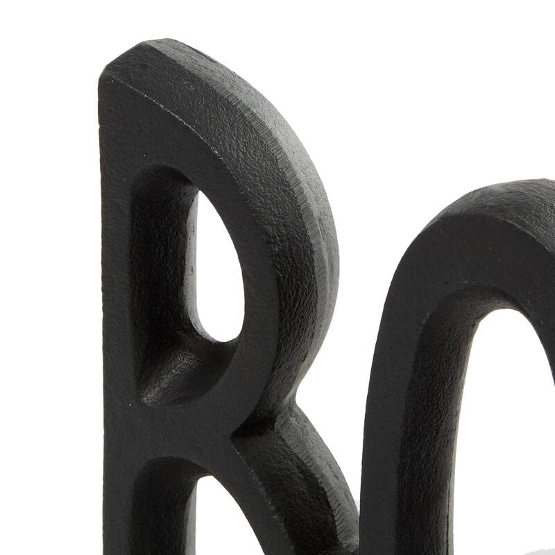 Aluminum Metal Book Bookends - Set of 2 Black - Roche River Decor