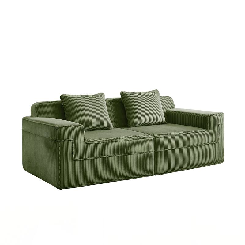 Modular 2 Seat Loveseat Boneless Sofa, Cloud Sectional Couch with Deep Seat