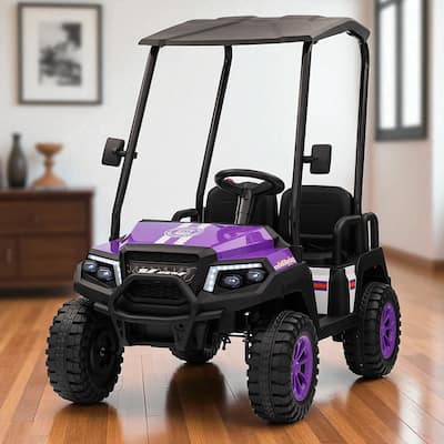 24V XL Kids Ride On Electric Truck with 4 Seats, Remote Control, Dual Motors, Suspension, Bluetooth Audio & Removable Sunshade