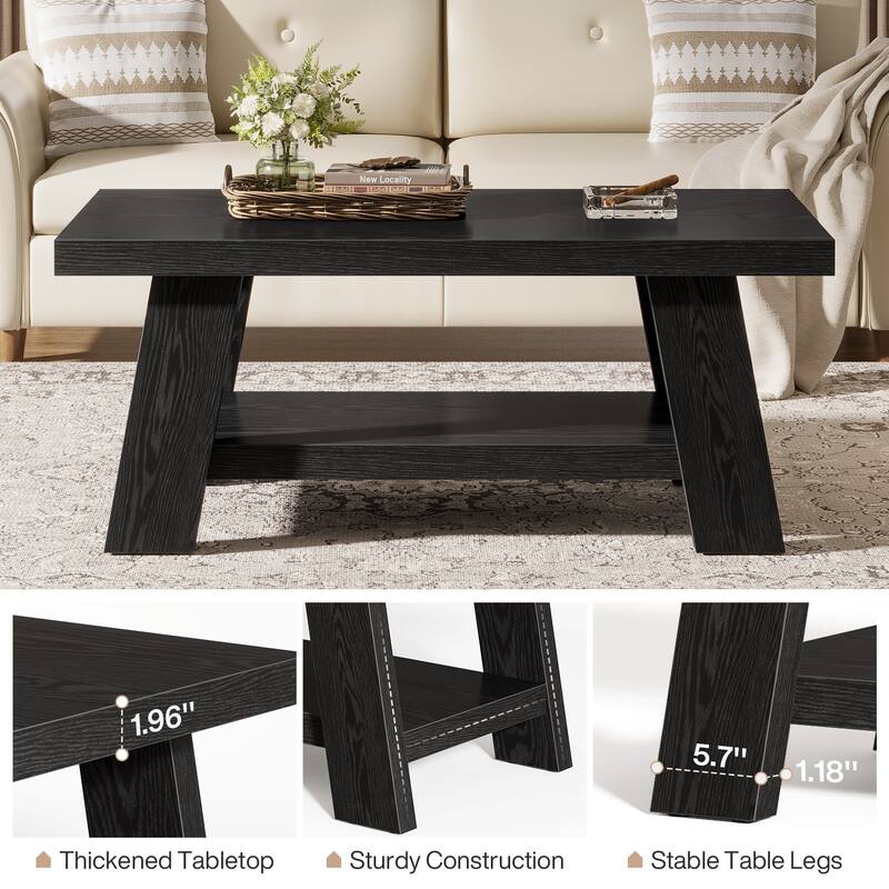 Farmhouse Coffee Table, Wood Center Table