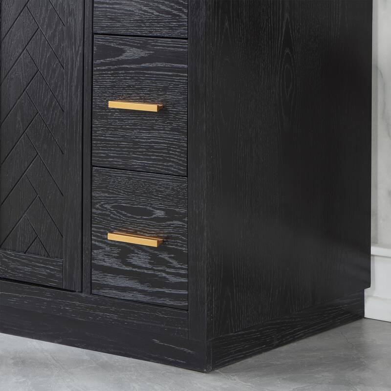 Altair Gazsi Bathroom Vanity with Composite Stone Countertop with Mirror