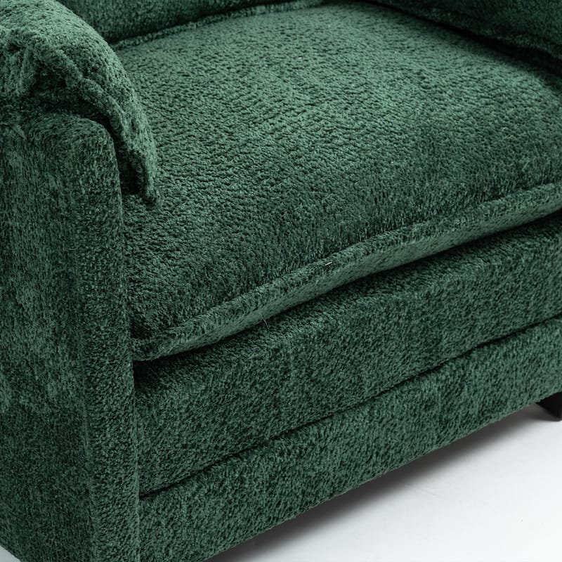 55x39" Oversized Boucle Single Sofa Bed with Ottoman Lounge Indoor Sofa
