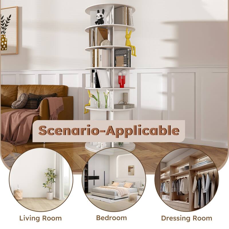 Rotating Shoe Rack Tower, 6-Tier Spinning Shoe Rack, Free Standing 360° Revolving Shoe Organizer, High Bottom Design
