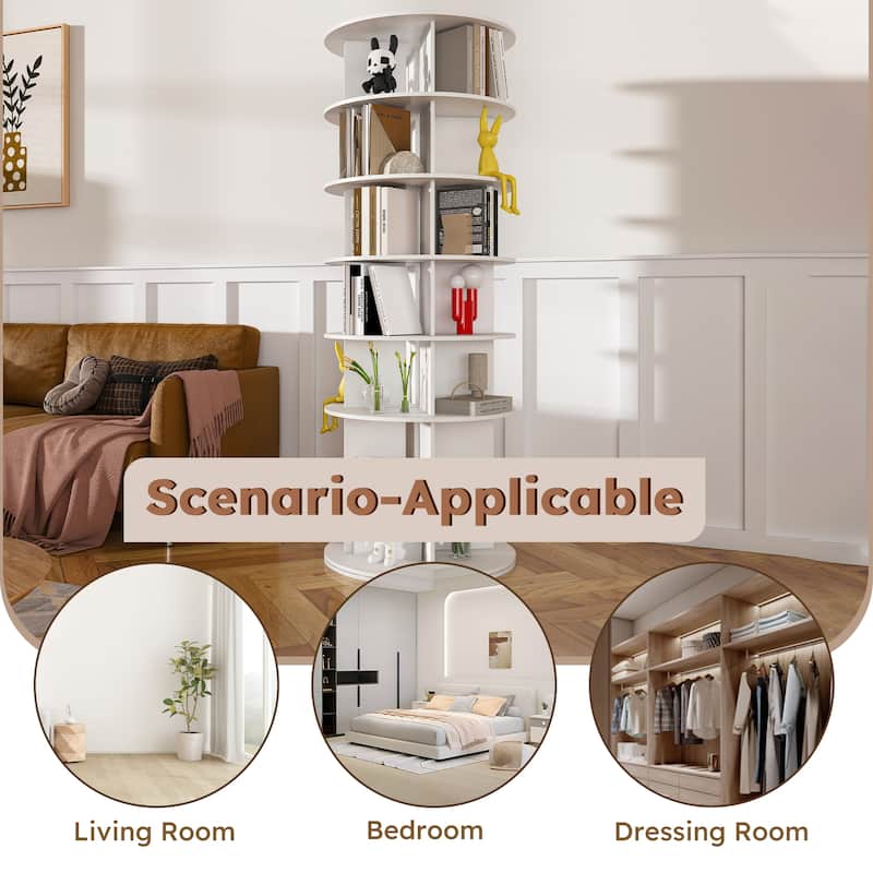 Rotating Shoe Rack Tower, 6-Tier Spinning Shoe Rack, Free Standing 360 Revolving Shoe Organizer