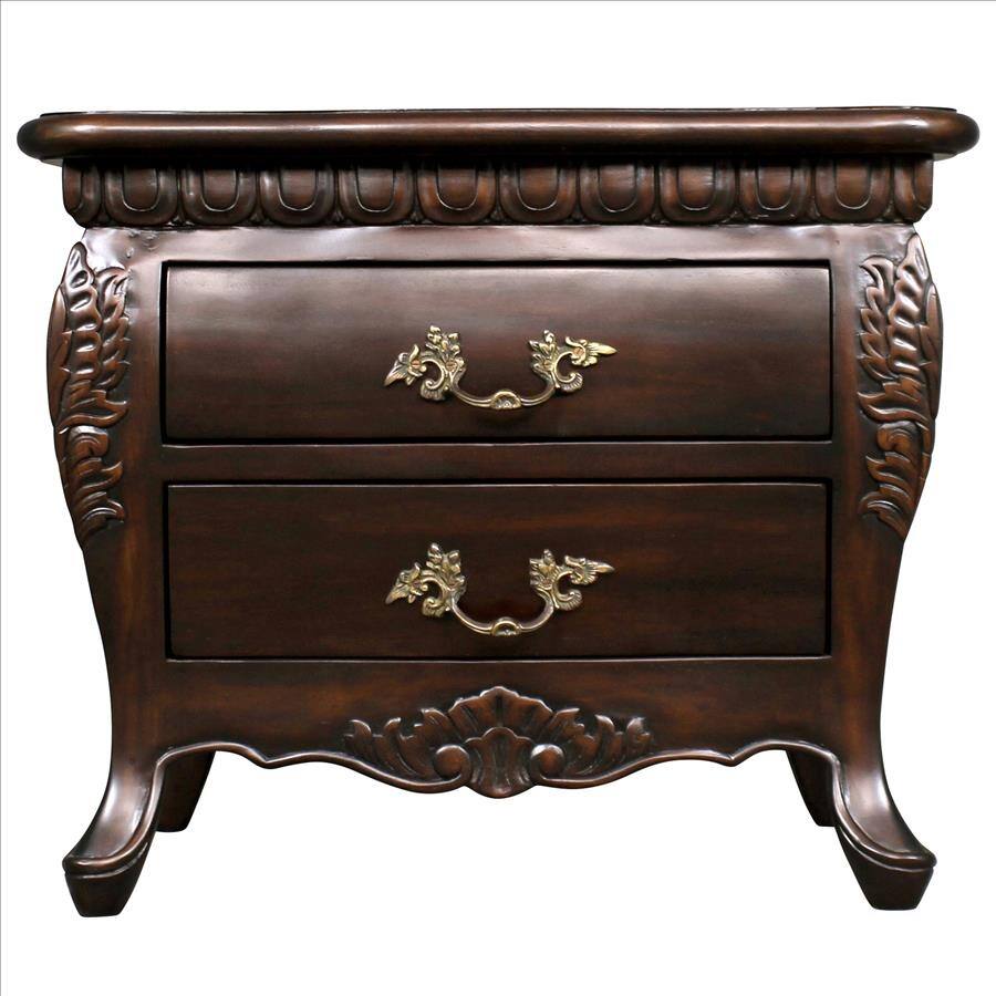 Design Toscano Sorbonne French Nightstand Bombe Table: Each
