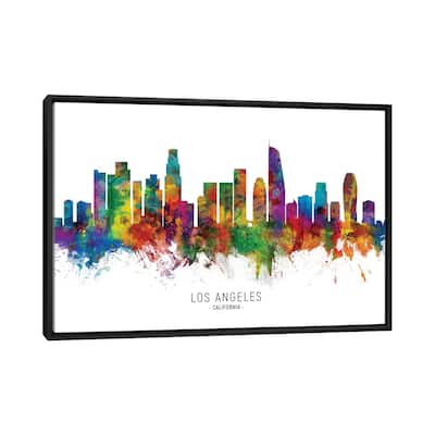 iCanvas "Los Angeles California Skyline" by Michael Tompsett Framed Canvas Print