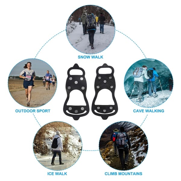 Ice Cleats Over Shoe Boots Anti Slip Traction 10 Studs