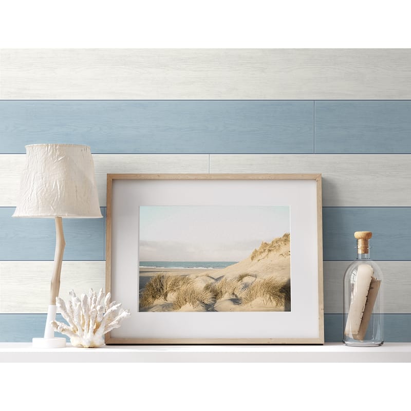 NextWall Two Toned Shiplap Peel and Stick Wallpaper
