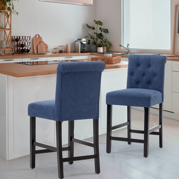 Bailey Boucle Upholstered Rattan Bar Stool or Counter Height Stool with